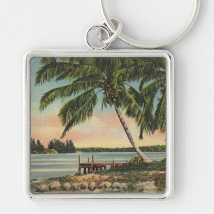 Porte-clés Coucher de soleil de brise tropicale vintage de co