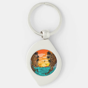 Porte-clés Coucher de soleil de palmier