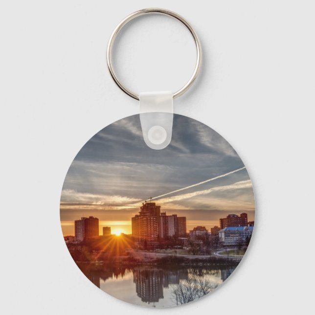 Porte-clés Coucher de soleil de Saskatoon (Recto)