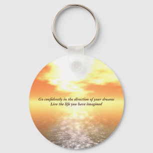 Porte-clés Coucher De Soleil Orange Inspiré Sur Clavier Mer C