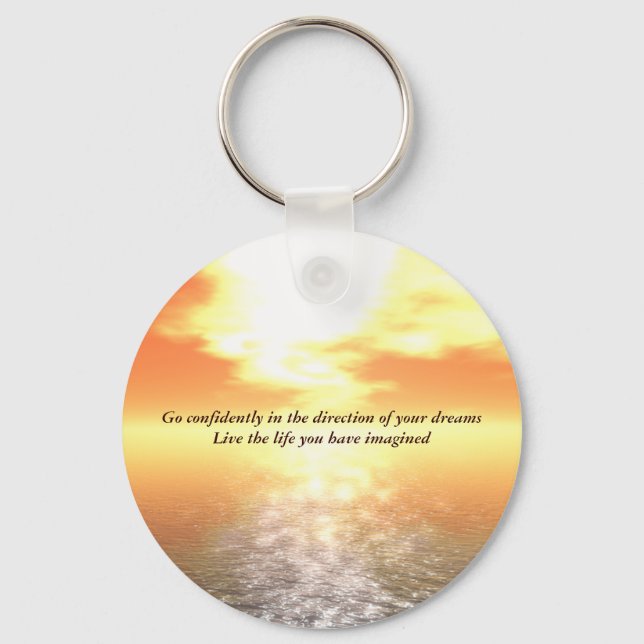 Porte-clés Coucher De Soleil Orange Inspiré Sur Clavier Mer C (Recto)