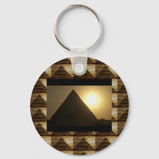 Porte-clés Coucher de soleil par PYRAMIDS d'Egypte : Architec (Recto)