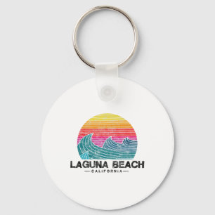 Porte-clés Coucher de soleil rétro de Californie avec vagues