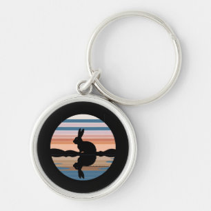 Porte-clés Coucher de soleil rétro de lapin