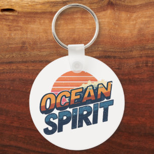 Porte-clés Coucher de soleil rétro des années 80 "Ocean Spiri