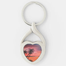 Porte-clés Coucher de soleil sous les tropiques