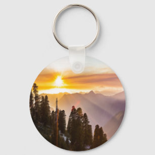 Porte-clés Coucher de soleil sur la forêt photo
