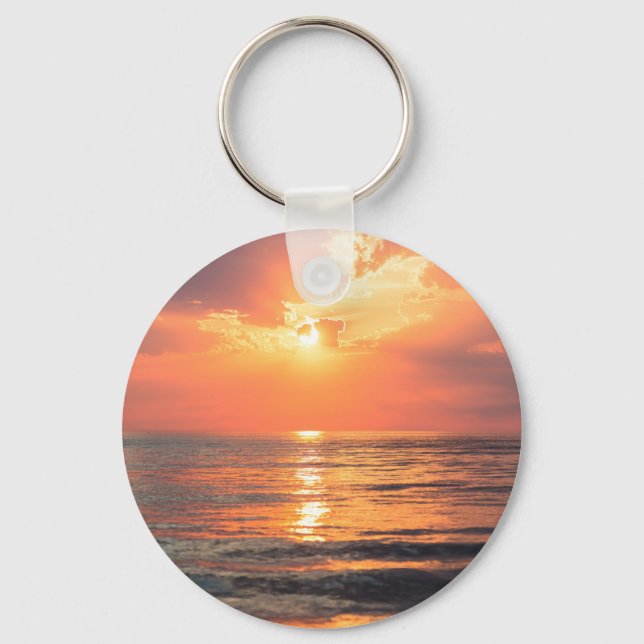 Porte-clés coucher de soleil sur l'eau (Recto)