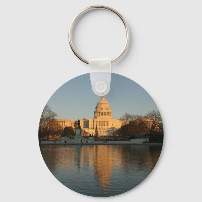 Porte-clés Coucher de soleil sur l'édifice du Capitole améric (Recto)