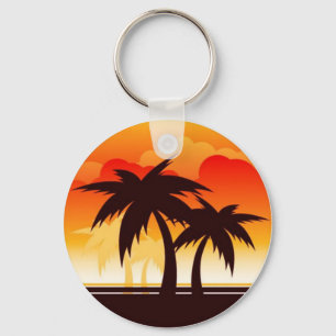 Porte-clés Coucher de soleil sur les palmiers - Porte - clé