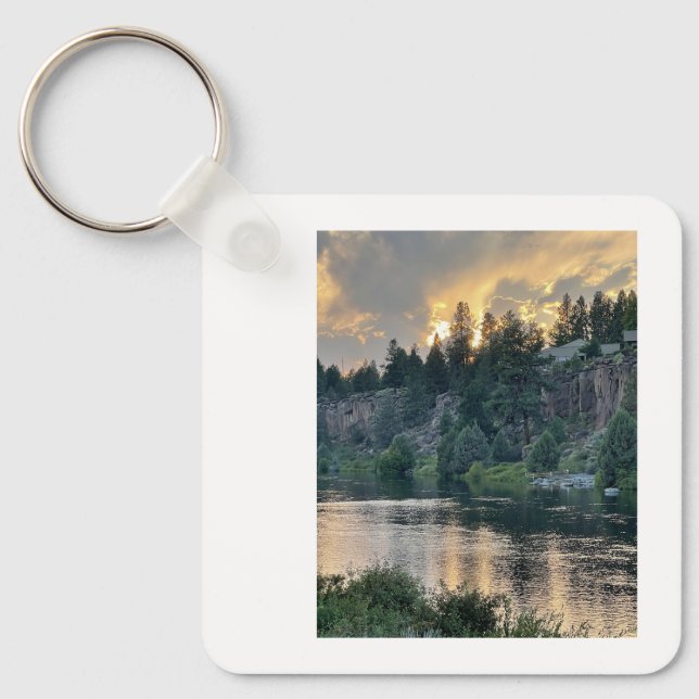 Porte-clés Coucher de soleil sur une rivière (Recto)