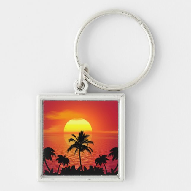 Porte-clés Coucher de soleil tropical (Devant)