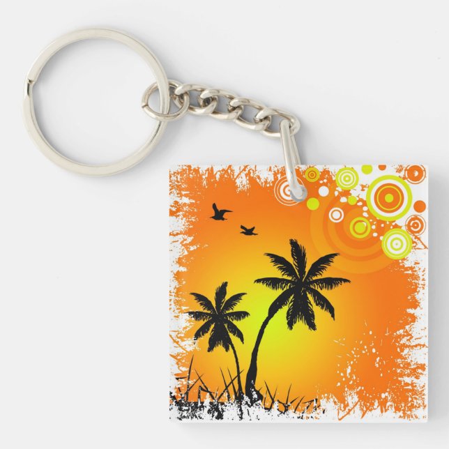Porte-clés Coucher de soleil tropical (Devant)