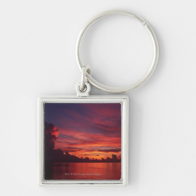 Porte-clés Coucher du soleil en mer avec les nuages foncés (Devant)