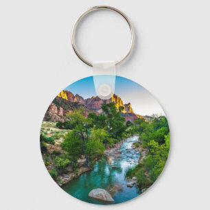 Porte-clés Coucher du soleil sur la rivière dans Zion, Utah