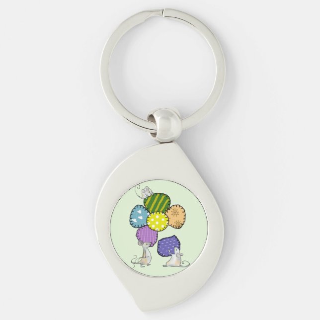 Porte-clés Coudre les fleurs (Devant)