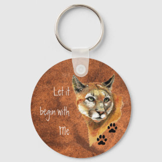 Porte-clés Cougar Puma Mountain Lion "Laisse-le commencer par
