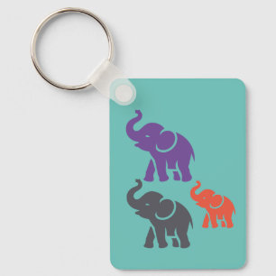 Porte-clés COULEUR customisée Elephant porte - clé faune