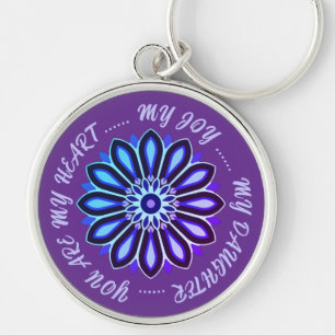 PORTE-CLÉS COULEUR DE FLEUR CADEAU POUR MAMAN PAPA SOEUR FILS