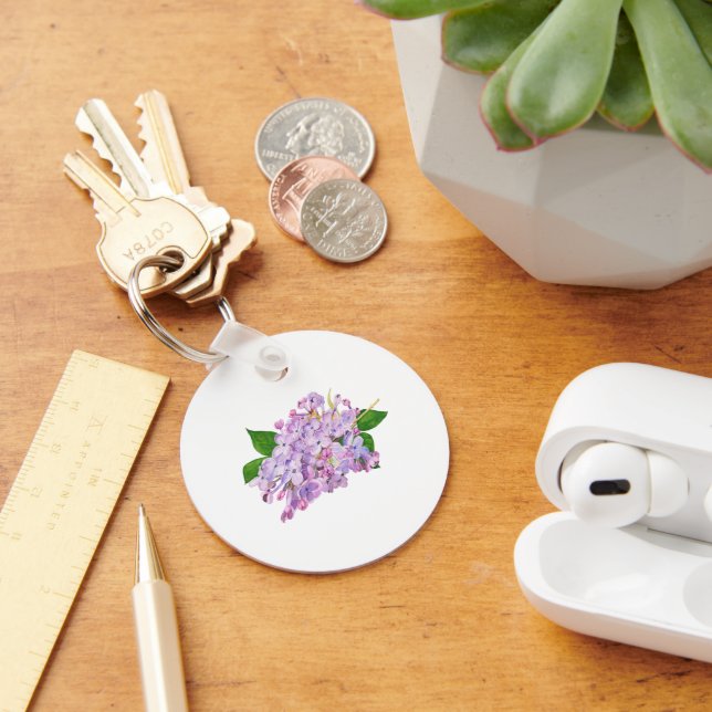 Porte-clés couleur d'eau de fleur de lilas violet retour d'in (Bureau)