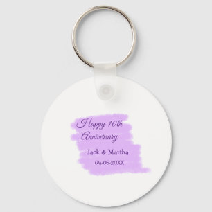 Porte-clés Couleur d'eau violet éclaboussure moderne 10e anni