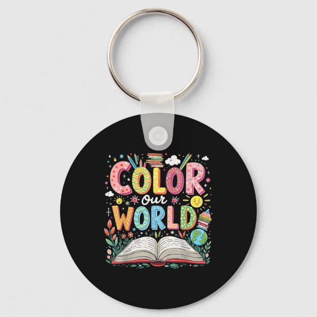 Porte-clés Couleur Notre Programme Mondial de Lecture du Livr (Recto)