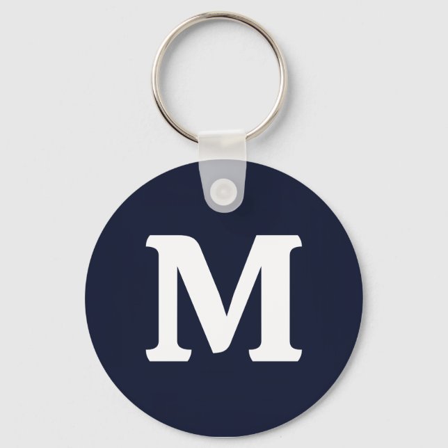 Porte-clés Couleur solide bleu marine de minuit (Recto)