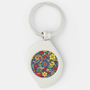 Porte-clés Couleurs arc-en-ciel Design de marguerite