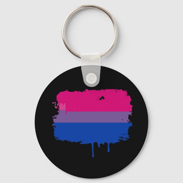 Porte-clés Couleurs de fierté bisexuelle (Recto)