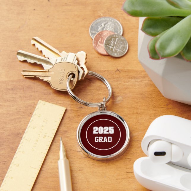 Porte-clés Couleurs de l'école Marron et Blanc Grad (Bureau)