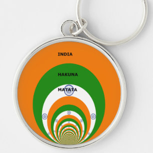 Porte-clés Couleurs du drapeau national indien Design. Hakuna