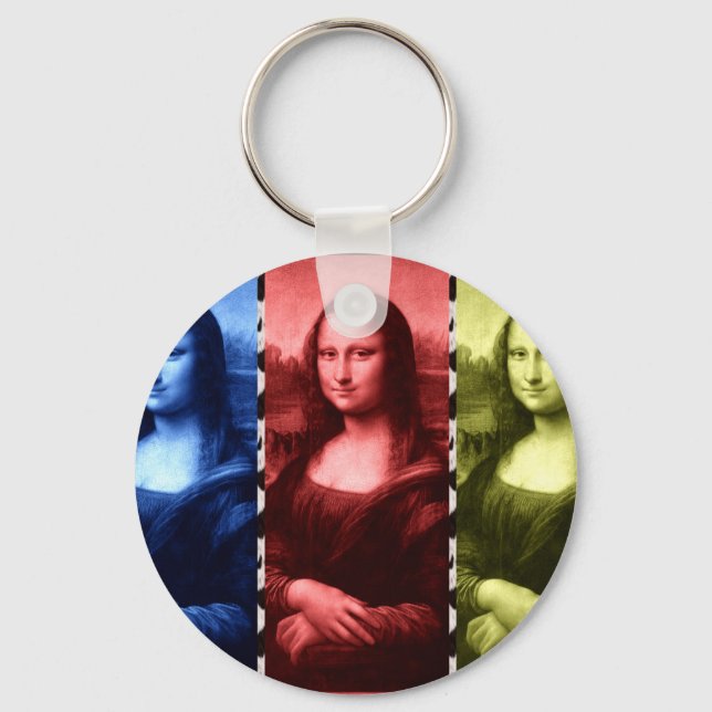 Porte-clés Couleurs primaires Mona Lisa Poster de animal (Recto)