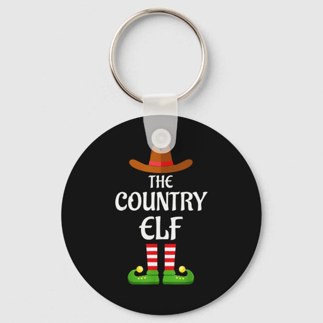Porte-clés Country Elf Family Matching Group Christmas Cowboy (Recto)
