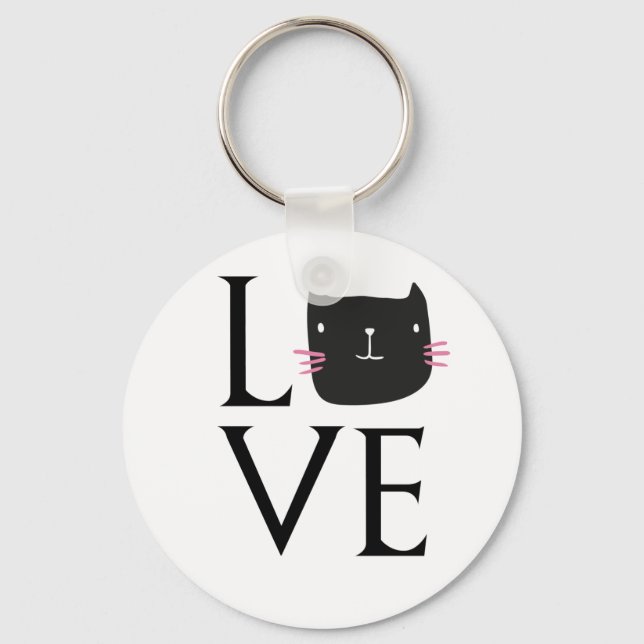 PORTE-CLÉS COUPE DE CAFÉ LOVE CAT (Recto)