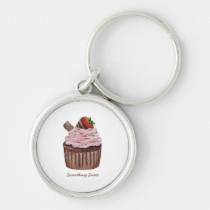 Porte-clés Coupe De Fraise Cute À L'Aquarelle