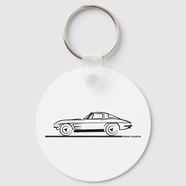 Porte-clés Coupe de la fenêtre à raccord de la corvette 1963 (Recto)