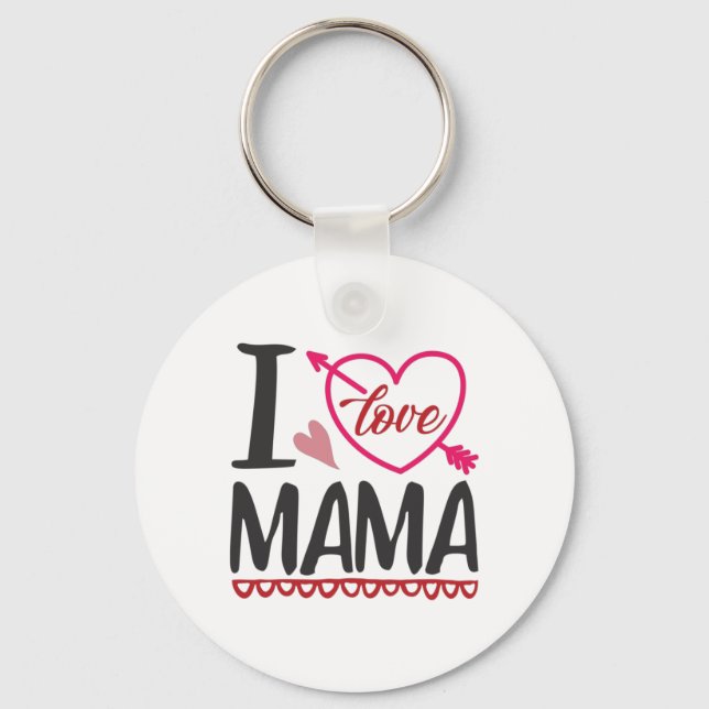 Porte-clés Couple cadeau I Love Mama (Recto)