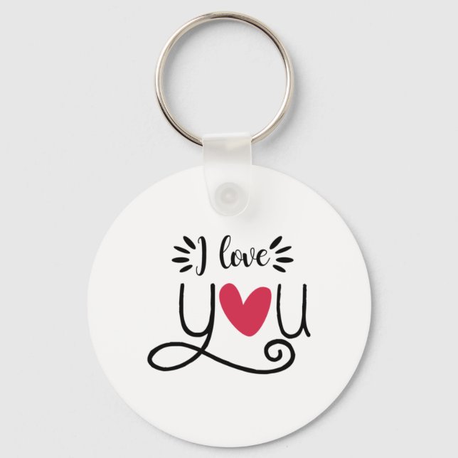 Porte-clés Couple Cadeau Je T'Aime (Recto)