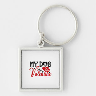 Porte-clés Couple Cadeau Mon Chien Est Ma Valentine
