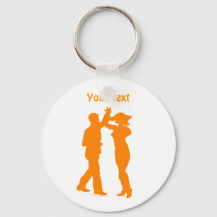 Porte-clés Couple Danse Spin Danser Silhouette