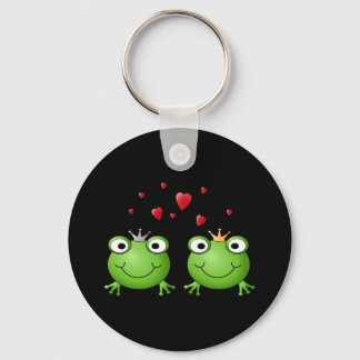 Porte-clés Couple de grenouille avec le coeur.