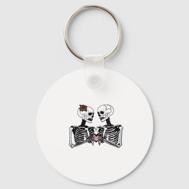 Porte-clés Couple de squelette romantique - Gothique Avec Mai (Recto)