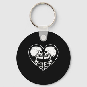 Porte-clés Couple de squelettes cœur Halloween squelette os c