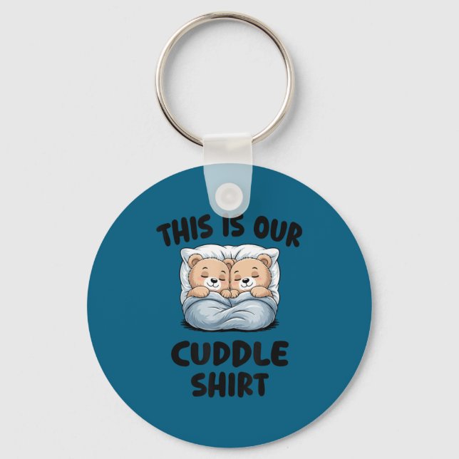 Porte-clés Couple d'ours mignon c'est notre câlin  (Recto)