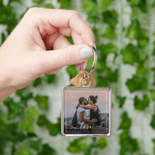 Porte-clés Couple élégant de classe Photo Texte de citation d