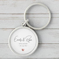 Couple Fiançailles Rose Gold Heart Keepsaké