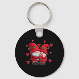 Porte-clés Couple Gnomes Valentine's Day Hearts Costume Gnome