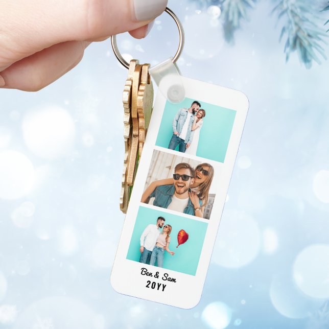Porte-clés Couple Keepsaké Photo personnalisée Bande (Couple Keepsake Custom Photo Booth Strip Keychain
)