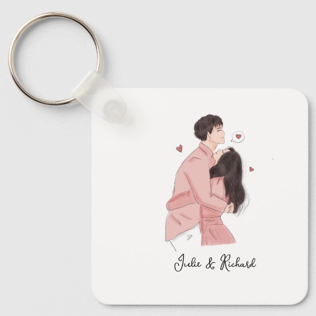 Porte-clés couple mignon (Recto)