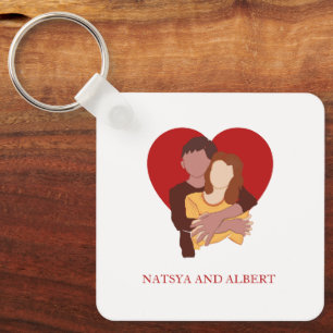 Porte-clés couple mignon élégant